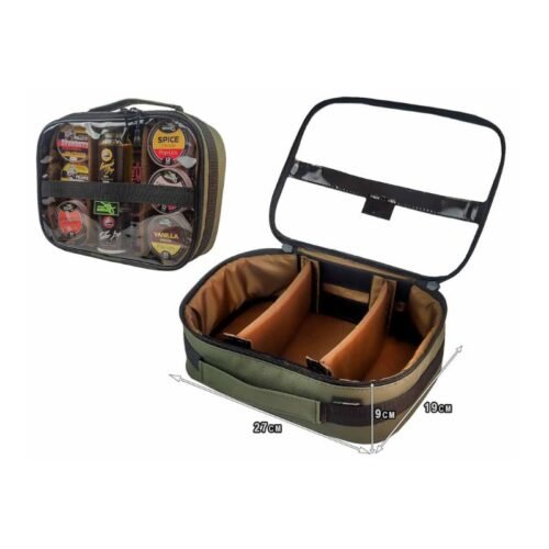 Kott aksessuaaridele läbipaistva kattega ja 3 sektsiooniga (27×19×8 cm)